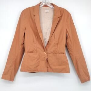 Ulla Johnson orange single button single breasted blazer jacket size 6